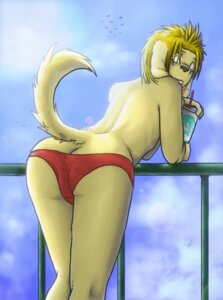 Rating: Questionable Score: 0 Tags: anthro bent_over beverage blonde_hair bulge butt byoki-desu canid canine clothed clothing container cup disposable_cup e621 food fur hair holding_container holding_cup holding_object male mammal outside panties presenting presenting_hindquarters rear_view salty sky solo that_kei_guy topless underwear User: bunchy7s