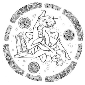 Rating: Questionable Score: 0 Tags: 3_toes 4_fingers anthro black_and_white breasts bubble celtic circle e621 feet female fingers fur group hair hand_holding interlinked knotwork leglet mammal monochrome mustelid nude otter phil_bolton side_view simple_background small_breasts tail toes underwater water white_background User: bunchy7s