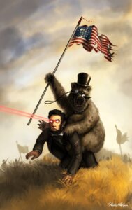 Rating: Safe Score: 0 Tags: 2011 abraham_lincoln all_fours american_flag bear clothing duo_focus e621 eyewear facial_hair flag flagpole group hat headgear headwear hi_res human laser male mammal matthew_mckeown monocle mustache open_mouth signature terribly_british top_hat united_states_of_america what where_is_your_god_now User: bunchy7s