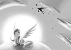 Rating: Safe Score: 0 Tags: ambient_bird ambient_flier ambient_silhouette avian bird cloud cutie_mark detailed_ambient_creature e621 equid equine everfree-sea feathered_wings feathers female feral fluttershy_(mlp) friendship_is_magic greyscale group hair hasbro long_hair looking_up mammal monochrome my_little_pony mythological_creature mythological_equine mythology open_mouth outside pegasus silhouette sitting sky skyscape solo_focus sun wings User: bunchy7s