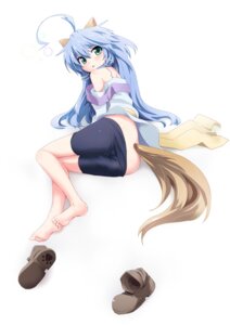 Rating: Questionable Score: 0 Tags: ahoge animal_humanoid bare_shoulders barefoot blue_hair blush bottomwear butt canid canid_humanoid canine canine_humanoid clothing e621 fangs feet female fox fox_humanoid green_eyes grune_(artist) hair hi_res humanoid long_hair lying mammal mammal_humanoid nana_muted_xilofon on_side pupils shorts simple_background slit_pupils solo spandex spandex_shorts teeth tight_bottomwear tight_clothing tight_shorts white_background User: bunchy7s