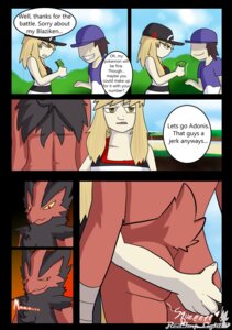 Rating: Questionable Score: 0 Tags: adonis_(redimplight) alternate_color angry anthro avian bird black_body black_fur butt butt_grab cherry_the_trainer_(redimplight) clothing comic digital_media_(artwork) e621 english_text fan_character female fur generation_6_pokemon group hand_on_butt hat headgear headwear heart_symbol hi_res holding_money holding_object human interspecies male mammal mega_blaziken mega_evolution money muscular nintendo plant pokemon pokemon_(species) pokephilia red_body red_eyes red_fur redimplight smile text tree User: bunchy7s