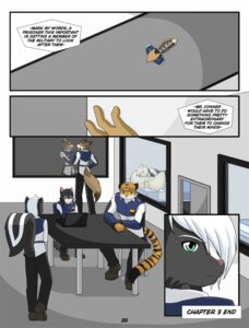 Rating: Safe Score: 0 Tags: anthro black_body black_fur brown_body brown_fur canid canine canis clothed clothing comic dialogue domestic_cat e621 english_text felid feline felis fur group jackal kurapika louis_mort male mammal markings mephitid pantherine raven_wolf skunk striped_markings striped_tail stripes tail tail_markings text tiger uniform white_body white_fur wolf zack_magellan User: bunchy7s