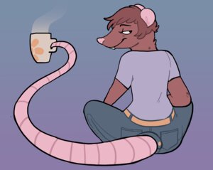 Rating: Safe Score: 0 Tags: anthro beverage bottomwear clothing coffee dentia digital_media_(artwork) e621 food hi_res hot_drink long_tail male mammal murid murine pants prehensile_tail rat ricket rodent solo tail User: bunchy7s