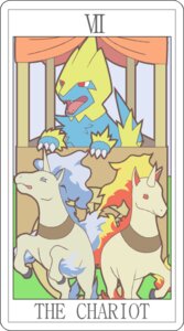Rating: Safe Score: 0 Tags: alternate_color ambiguous_gender blue_eyes card card_template chariot_(vehicle) e621 english_text equid equine feral fire flaming_hair flaming_mane fortune_telling generation_1_pokemon generation_3_pokemon group horse major_arcana mammal manectric miji nintendo pokemon pokemon_(species) pseudo_hair pseudo_mane rapidash red_eyes roman_numeral shiny_pokemon tarot tarot_card text the_chariot_(tarot) trio User: bunchy7s