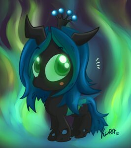 Rating: Safe Score: 0 Tags: 2012 arthropod blush blush_stickers changeling_(mlp) e621 female feral friendship_is_magic hasbro horn insect_wings kuraton looking_at_viewer my_little_pony queen_chrysalis_(mlp) solo wings young young_feral User: bunchy7s