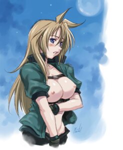 Rating: Explicit Score: 0 Tags: 1girls artist_name bb blonde_hair blue_eyes blush breasts female framed_breasts gloves large_breasts long_hair lowres madlax madlax_(character) maruto maruto! nipples open_clothes open_shirt rule34 shirt sky solo User: bunchy7s