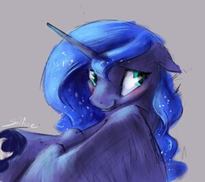 Rating: Safe Score: 0 Tags: 2014 blue_body blue_feathers blue_fur blue_hair blush cutie_mark e621 equid equine feathered_wings feathers female feral friendship_is_magic fur hair hasbro hi_res horn looking_back mammal my_little_pony mythological_creature mythological_equine mythology princess_luna_(mlp) silfoe simple_background smile solo teal_eyes winged_unicorn wings User: bunchy7s
