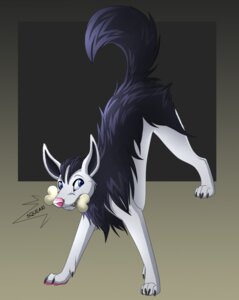 Rating: Safe Score: 0 Tags: blackie candyfoxy digital_media_(artwork) e621 feral full-length_portrait generation_3_pokemon hi_res male mammal mightyena nintendo pokemon pokemon_(species) portrait quadruped shaded simple_background solo tail toy User: bunchy7s