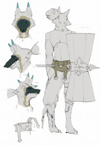 Rating: Safe Score: 0 Tags: anthro bakadex bandage belt braided_hair canid canine digital_media_(artwork) e621 hair kemono male mammal model_sheet nagabe solo standing warrior weapon User: bunchy7s