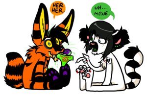 Rating: Questionable Score: 0 Tags: 3:2 anthro bodily_fluids clothing dialogue drooling duo e621 ear_piercing english_text facial_piercing female front-print_panties glamfur green_clothing green_panties green_underwear heterochromia holding_clothing holding_object holding_panties holding_underwear kaku_q._spookaboo kakumatsurou labret_piercing lemur lip_piercing male mammal panties piercing primate ring-tailed_lemur saliva spookaboo_(species) strepsirrhine tail text text_on_clothing text_on_panties text_on_underwear underwear zeriara_(character) User: bunchy7s