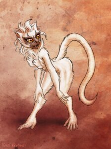 Rating: Questionable Score: 0 Tags: amber_eyes bent_over black_sclera chest_tuft e621 feet female fur karol_pawlinski lemur looking_back mammal nude prehensile_feet primate raised_tail sifaka silky_sifaka sketch solo strepsirrhine tail toes tuft white_body white_fur User: bunchy7s