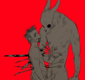 Rating: Explicit Score: 0 Tags: arrow_(weapon) arrowed badhanni beliel_(demon) blood bodily_fluids bone demon duo e621 erection genitals gore gore_focus horn human impalement larger_male male male/male mammal melee_weapon nipples nude penis pubes ranged_weapon red_background reno simple_background size_difference skull smaller_male sword weapon User: bunchy7s