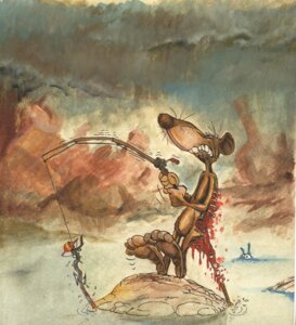 Rating: Explicit Score: 0 Tags: anthro blood bodily_fluids brown_body brown_fur e621 fishing_rod fur gore male mammal murid murine nightmare_fuel ouch ptiluc rat rodent solo traditional_media_(artwork) why User: bunchy7s