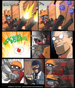 Rating: Safe Score: 0 Tags: alternating_focus arm_flailing base_three_layout blockage_(layout) comic content_repetition dark_nek0gami dialogue dialogue_outside_panel digital_media_(artwork) disguise duo e621 engineer_(team_fortress_2) english_text eye_glint eyewear flailing glasses glint goggles hidden_eyes horizontal_staggering human humor imminent_death male mammal monkey_wrench mouth_coming_off_face multi-word_onomatopoeia nine_frame_image obscured_eyes onomatopoeia opaque_glasses outside_panel red_cross reveal sentry_gun_(team_fortress_2) sound_effects spy_(team_fortress_2) staggering_(layout) team_fortress_2 text text_on_eyewear text_outside_panel tools toony valve valve_corporation vertical_blockage wrench User: bunchy7s