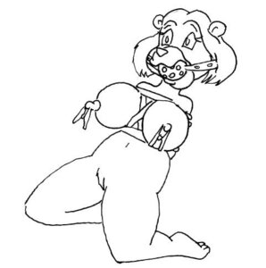 Rating: Explicit Score: 0 Tags: adventures_of_the_gummi_bears anthro ball_gag bear breasts disney female fez_(artist) grammi_gummi kneeling large_breasts monochrome nipple_pinch nipples rule34 short_hair ursine User: bunchy7s