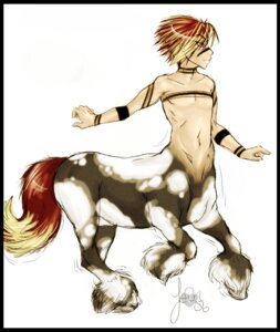 Rating: Safe Score: 0 Tags: 2006 5_fingers armband black_border blonde_hair border brown_body brown_fur centaur collarbone colored_sketch e621 equid equid_taur european_mythology fingers fur greek_mythology hair hooves humanoid_hands humanoid_taur laur male mammal mammal_taur multicolored_hair mythology nude orange_eyes red_hair running side_view simple_background sketch solo split_form tan_body tan_skin tattoo taur ventral_groove white_background white_body white_fur User: bunchy7s