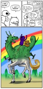 Rating: Safe Score: 0 Tags: 2009 ambiguous_gender anthro avian bear beartato betsy_(nedroid) bird border chimera comic dialogue digital_media_(artwork) dragon e621 english_text equid equid_taur equine equine_taur group happy hi_res horn humor mammal mammal_taur mythological_creature mythological_equine mythological_scalie mythology nedroid rainbow rainbow_arch reginald_(nedroid) scalie speech_bubble tail taur text unicorn white_border User: bunchy7s