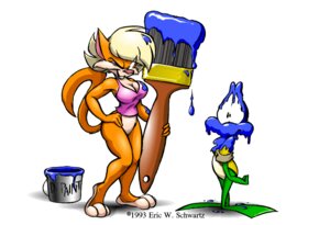 Rating: Safe Score: 0 Tags: 1993 3_toes 4_fingers amphibian anthro barefoot big_breasts big_eyes blonde_hair bottomless breasts brush clarisse_(sabrina_online) cleavage clothed clothing domestic_cat duo e621 eric_schwartz featureless_crotch feet felid feline felis female fingers flip_the_frog frog fur green_body green_skin hair holding_object male mammal one_eye_closed orange_body orange_fur oversize_object paint paintbrush pink_nose raised_tail simple_background smile standing tail tan_body tan_fur toes toony white_background white_body white_skin wink User: bunchy7s