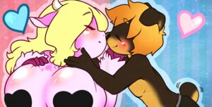 Rating: Questionable Score: 0 Tags: anthro blush bovid bovine breasts canid canine canis cattle clothed clothing cyn. digital_media_(artwork) domestic_dog duo e621 female heart_symbol icon kingofkof kissing linked_icons male mammal miles_(kingofkof) nude pasties pink_body ruby_(rubyluvcow) topless User: bunchy7s