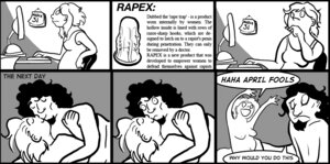 Rating: Explicit Score: 0 Tags: anti-rape_device april_fools'_day base_two_layout comic content_repetition dialogue duo e621 english_text female genitals grandfathered_content grid_layout holidays human human_only humor irregular_grid_layout male male/female mammal monochrome not_furry o_0 ouch rape-axe sex six_frame_grid six_frame_image skurvy speech_bubble spines text trick two_row_layout vagina_dentata vulva User: bunchy7s
