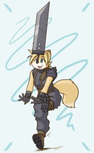 Rating: Safe Score: 0 Tags: ajin anthro balancing balancing_object balancing_on_nose blonde_hair blue_eyes buster_sword canid canine cloud_strife cosplay e621 female final_fantasy final_fantasy_vii fox hair mammal melee_weapon short_hair solo square_enix sword tail weapon User: bunchy7s