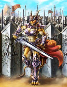 Rating: Safe Score: 0 Tags: 2011 abs anthro armor army bag big_breasts bodypaint breasts cape clothing convincing_weapon detailed detailed_background domestic_cat dust_cloud e621 face_paint felid feline felis female flag group halberd headgear helmet hi_res holding_melee_weapon holding_object holding_sword holding_weapon horn horned_helmet kiya_(artist) knight knight_helmet leg_armor lion looking_at_viewer mammal melee_weapon metal_helmet mountain muscular muscular_female navel pantherine plate_armor polearm shield shoulder_guards sword tail toony unconvincing_armor warrior weapon User: bunchy7s