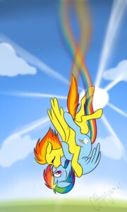 Rating: Questionable Score: 0 Tags: 2011 3:5 blue_body blue_feathers blue_fur blush c4tspajamas cutie_mark detailed_background digital_media_(artwork) duo e621 equid equine eyes_closed falling feathered_wings feathers female female/female feral flying friendship_is_magic fur hair hasbro hi_res kiss_on_lips kissing mammal midair multicolored_hair multicolored_tail my_little_pony mythological_creature mythological_equine mythology nude orange_hair orange_tail outline outside pegasus rainbow_dash_(mlp) rainbow_hair rainbow_tail romantic romantic_couple signature spiral spitfire_(mlp) surprise_kiss tail trail wings wonderbolts_(mlp) yellow_body yellow_fur User: bunchy7s