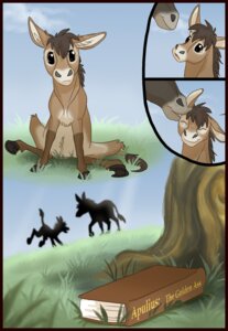 Rating: Safe Score: 0 Tags: after_transformation ambiguous_gender asinus book comic donkey duo e621 equid equine feral grass hair hooves mammal plant quadruped spirit_pup tail tail_tuft transformation tree tuft wood User: bunchy7s