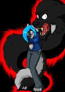 Rating: Safe Score: 0 Tags: 2010 ambiguous_gender anthro blue_hair canid canine canis duo e621 eyewear female glasses hair mammal signature silvermidnight silvermidnight_(character) tail wolf User: bunchy7s