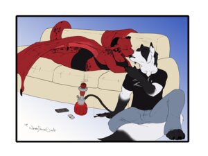 Rating: Safe Score: 0 Tags: 2011 4:3 anthro border breasts canid canine canis clothing dragon duo e621 european_mythology female furniture heart_symbol hookah inside kissing male mammal mercy_(mercy) mythological_creature mythological_scalie mythology necrodrone necrodrone_(character) on_furniture on_sofa red_body romantic romantic_couple scalie shotgunning signature simple_background smoke smoking sofa tail western_dragon white_border wolf User: bunchy7s