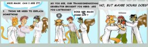 Rating: Safe Score: 0 Tags: anthro comic dialogue domestic_cat e621 english_text felid feline felis female furwillfly group human male mammal rodent sciurid tail text tree_squirrel User: bunchy7s