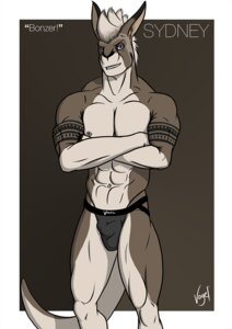 Rating: Explicit Score: 0 Tags: 2014 abs anthro athletic biceps biped bulge clothed clothing crossed_arms detailed_bulge e621 front_view genital_outline grey_body grey_skin hi_res jockstrap kangaroo macropod male mammal marsupial muscular muscular_anthro nipples pecs pose sheath_outline solo standing sydney_o'connell tattoo topless underwear vogelrove User: bunchy7s