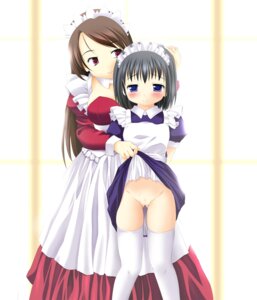 Rating: Explicit Score: 0 Tags: blush copyright_request dress dress_lift female female_only fluorite maid multiple_females multiple_girls no_panties pussy rule34 thighhighs User: bunchy7s