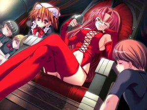 Rating: Explicit Score: 0 Tags: 3girls crossed_legs dominatrix female femdom from_below game_cg glasses gloves indoors jpeg_artifacts keg keg_(artist) legs_crossed long_hair maid red_leather rule34 sitting studio_miris tetsuwan_gacchu! thighhighs User: bunchy7s