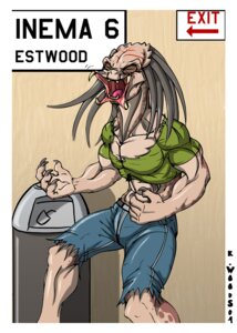 Rating: Safe Score: 0 Tags: alien alien_humanoid belt black-rat bottomwear claws clothing denim denim_bottomwear denim_clothing e621 english_text humanoid jeans male movie_theater not_furry pants predator_(franchise) shirt solo teeth text topwear torn_clothing transformation trash_can yautja User: bunchy7s