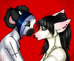 Rating: Safe Score: 0 Tags: alternative_fashion anthro black_hair blue_hair canid canine cross crossgender duo e621 emo eye_contact facial_piercing fur glamfur green_eyes hair half-closed_eyes inverted_cross jewelry lemur lip_piercing long_hair looking_at_another makeup male mammal narrowed_eyes nose_piercing nose_ring nude piercing ponytail primate red_background red_eyes ring_piercing romantic romantic_couple scar septum_piercing short_hair simple_background strepsirrhine twiggish unknown_species white_body white_fur zeriara zeriara_(character) User: bunchy7s Rating: Safe Score: 0 Tags: alternative_fashion anthro black_hair blue_hair canid canine cross crossgender duo e621 emo eye_contact facial_piercing fur glamfur green_eyes hair half-closed_eyes inverted_cross jewelry lemur lip_piercing long_hair looking_at_another makeup male mammal narrowed_eyes nose_piercing nose_ring nude piercing ponytail primate red_background red_eyes ring_piercing romantic romantic_couple scar septum_piercing short_hair simple_background strepsirrhine twiggish unknown_species white_body white_fur zeriara zeriara_(character) User: bunchy7s