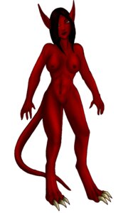 Rating: Explicit Score: 0 Tags: breasts claws demon e621 female genitals hair humanoid monster monster_girl_(genre) nipples red_body red_skin simple_background solo tail toe_claws unknown_artist vulva white_background User: bunchy7s