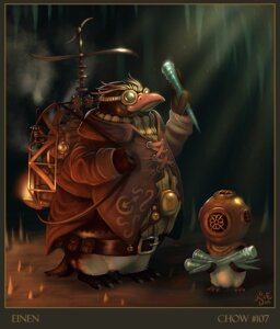 Rating: Safe Score: 0 Tags: alternative_fashion armor avian bird clothing crested_penguin detailed detailed_background diving_helmet duo e621 einen eyewear goggles headgear helmet male overweight penguin rockhopper_penguin scientist slightly_chubby steampunk toony topwear vest User: bunchy7s