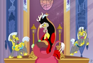 Rating: Safe Score: 0 Tags: 2011 armor brown_eyes chair chimera clothing discord_(mlp) draconequus e621 equid equine feral friendship_is_magic fur furniture grey_body grey_fur group hasbro horn horse inside jamieswiftrunner male mammal my_little_pony parody pony q_(star_trek) quadruped red_eyes robe royal_guard_(mlp) tail tail_tuft throne tuft unicorn_guard_(mlp) yellow_eyes User: bunchy7s