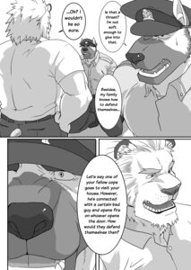 Rating: Safe Score: 0 Tags: anthro biceps big_muscles bottomwear canid canine canis clothing comic dialogue domestic_dog e621 english_text felid fur german_shepherd hat headgear headwear herding_dog hi_res lion male mammal monochrome muscular muscular_male pantherine pants pastoral_dog police ron9 shirt text topwear translated uniform User: bunchy7s