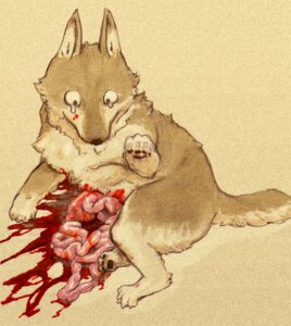 Rating: Explicit Score: 0 Tags: 2009 ambiguous_gender blood bodily_fluids brown_background canid canine canis disembowelment domestic_dog e621 feral gore guts intestines japanese_description kemono kunugi mammal organs pain run_over simple_background solo tail tears User: bunchy7s