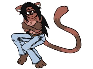 Rating: Questionable Score: 0 Tags: 2013 4:3 anthro barefoot belly belt biped black_hair black_nose bottomwear breasts brown_body brown_eyes brown_fur chest_tuft clothed clothing covering covering_breasts covering_self crossed_arms denim denim_bottomwear denim_clothing e621 eyebrows eyewear feet female freckles frown fur genet glasses hair half-closed_eyes jeans long_hair mammal markings multicolored_body multicolored_fur narrowed_eyes navel pants paws raiettei_(artist) raiettei_(character) simple_background solo spots spotted_body spotted_fur striped_markings striped_tail stripes tail tail_markings tan_belly tan_body tan_fur topless tuft viverrid white_background User: bunchy7s