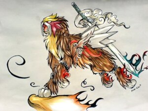 Rating: Safe Score: 0 Tags: 4:3 amaterasu_(okami) ambiguous_gender capcom clover_studio crossover deity e621 entei feral generation_2_pokemon legendary_pokemon melee_weapon nintendo okami_(capcom) pearleden pokemon pokemon_(species) solo sword weapon User: bunchy7s