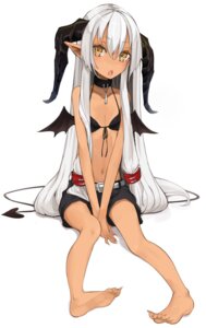 Rating: Safe Score: 0 Tags: belt collar demon digital_media_(artwork) e621 female front-tie_top grey_hair hair horn humanoid humanoid_pointy_ears long_hair membrane_(anatomy) membranous_wings miruto_netsuki navel not_furry open_mouth pointy_ears simple_background sitting small_wings solo spade_tail tail white_background wings yellow_eyes User: bunchy7s