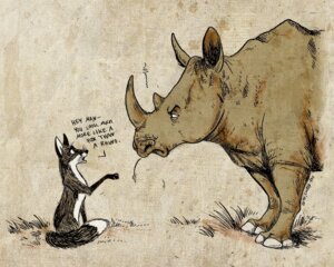 Rating: Safe Score: 0 Tags: 2010 canid canine culpeofox dialogue dipstick_tail duo e621 english_text eye_contact feral fox horn looking_at_another lying male mammal markings open_mouth rhinoceros sitting tail tail_markings text whiskers User: bunchy7s