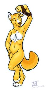Rating: Questionable Score: 0 Tags: anthro belt biped breasts brown_nose canid canine dancing e621 eyes_closed featureless_breasts female fluffy fluffy_tail fur hand_on_hip keovi loki_(casidhe) mammal navel nude paws simple_background solo standing tail white_background yellow_body yellow_fur User: bunchy7s