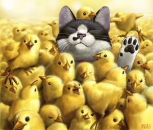 Rating: Safe Score: 0 Tags: 2010 ambiguous_gender avian beak bird black_body black_fur chicken colored_pencil_(artwork) cuddling detailed domestic_cat e621 eyes_closed felid feline felis feral flower fur galliform group mammal matataku multicolored_body multicolored_fur open_mouth pawpads paws petals phasianid pink_nose plant signature sleeping traditional_media_(artwork) two_tone_body two_tone_fur watermark whiskers white_body white_fur yellow_body yellow_fur User: bunchy7s