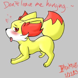 Rating: Questionable Score: 0 Tags: 1:1 ambiguous_gender blush canid canine digitigrade dipstick_tail e621 fennekin feral generation_6_pokemon heart_symbol intrektus mammal markings nintendo pokemon pokemon_(species) quadruped seductive solo tail tail_markings tongue tongue_out unknown_artist User: bunchy7s