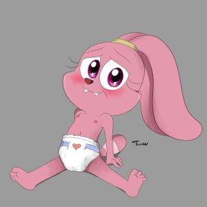 Rating: Questionable Score: 0 Tags: 1:1 anthro big_ears big_eyes cartoon_network chowder_(series) clothed clothing diaper e621 female grey_background lagomorph launny leporid looking_at_viewer mammal nipples panini_(chowder) rabbit signature simple_background solo tail topless wearing_diaper young young_anthro User: bunchy7s